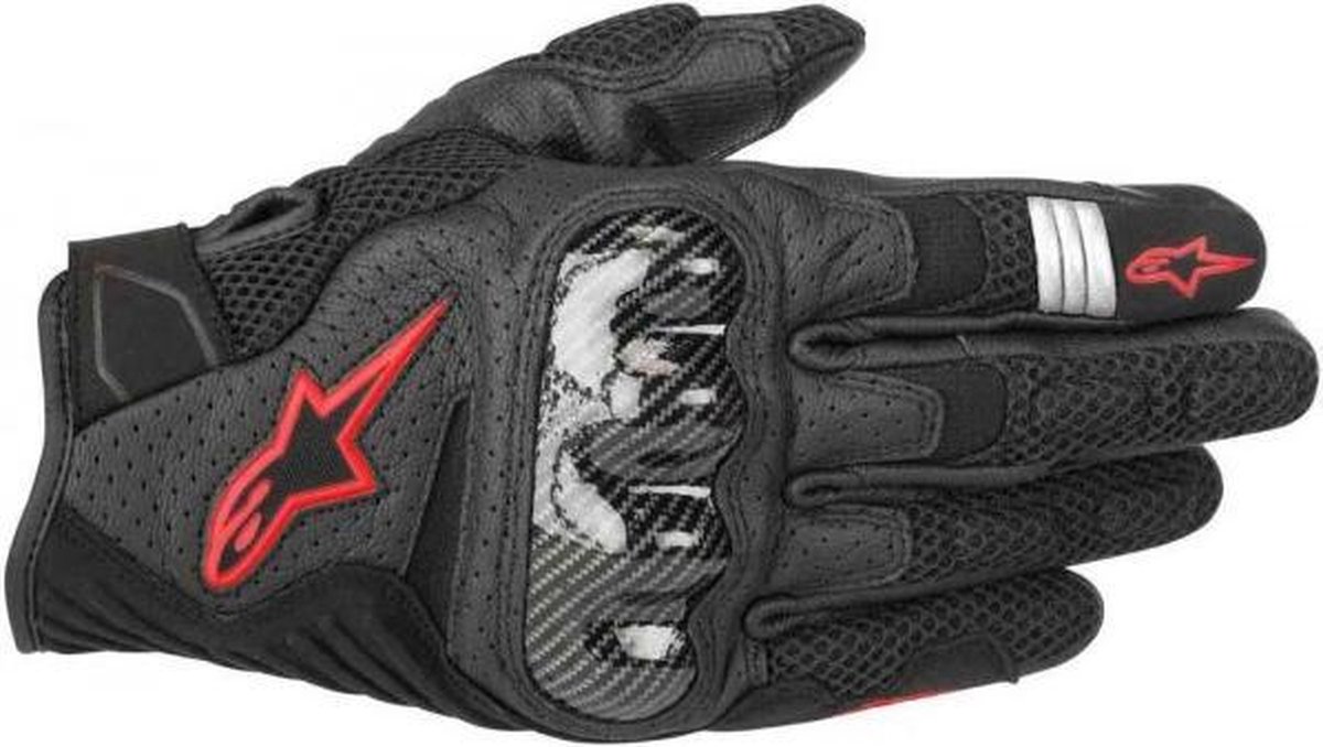 ALPINESTARS SMX-1 AIR V2 BLACK RED FLUO GLOVES M