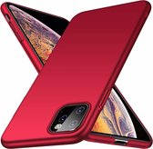 Ultra thin case geschikt voor Apple iPhone 11 Pro Max - rood +  Glazen Screenprotector