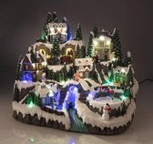 Kerstdorpscène met verlichting en muziek 37,5 x 28,5 x 31 cm