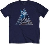 Def Leppard Heren Tshirt -XL- Triangle Logo Blauw