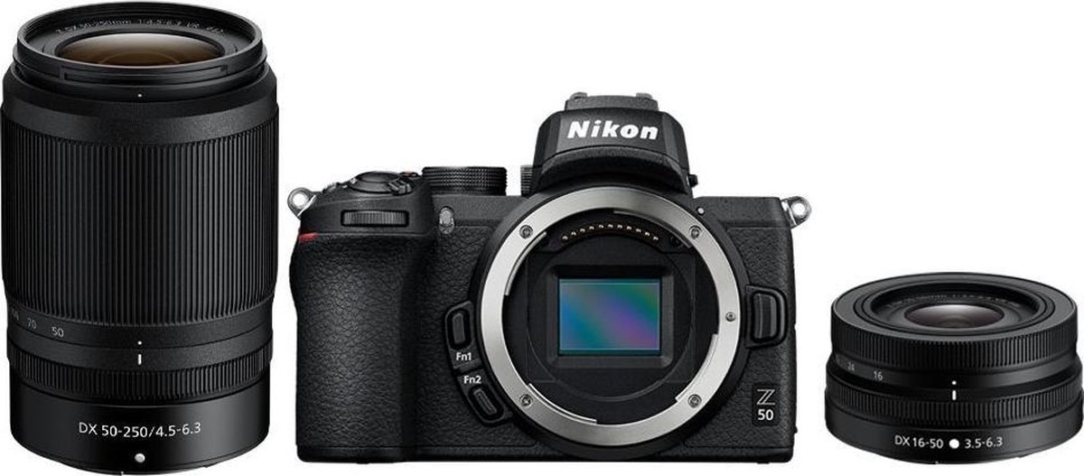 Nikon Z50 - Systeemcamera - Dubbelzoomkit - + NIKKOR Z DX 16-50mm f/3.5-6.3 VR & NIKKOR Z DX 50-250mm f/4.5-6.3 VR-Lens - Nikon
