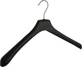 De Kledinghanger Gigant - 50 x Mantel / kostuumhanger kunststof zwart met schouderverbreding, 45 cm