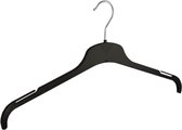 De Kledinghanger Gigant - 20 x Blouse / shirthanger kunststof zwart met rokinkepingen, 47 cm
