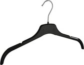 De Kledinghanger Gigant - 10 x Blouse / shirthanger kunststof zwart met rokinkepingen, 41 cm