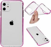 Apple iPhone 11 Anti Shock Hoesje - Roze & Transparant