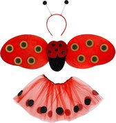 Widmann - Lieveheersbeest Kostuum - Lieveheersbeestje Set Kind - Meisje - Rood - One Size - Carnavalskleding - Verkleedkleding