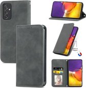 Voor Samsung Galaxy A82 5G Retro Skin Feel Business Magnetische Horizontale Flip Lederen Case met Houder & Kaartsleuven & Portemonnee & Fotolijst (Grijs)