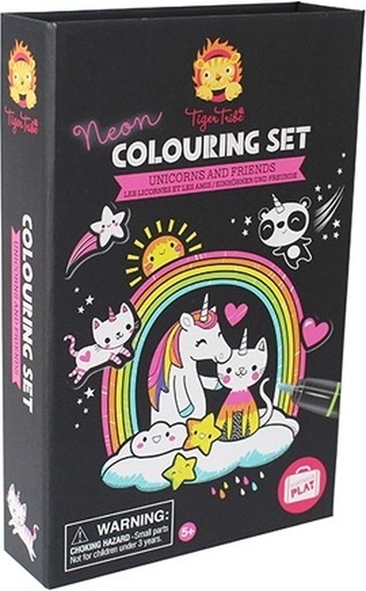 Tiger Tribe Neon Kleurset - Unicorn & Friend - Vanaf 5 jaar - Met opbergbox