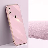 Voor Xiaomi Mi 8 XINLI Straight 6D Plating Gold Edge TPU Schokbestendige Case (Cherry Purple)