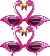 2x stuks flamingo feest zonnebril voor volwassenen - Hawaii Tropische thema feestartikelen