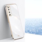 Voor Huawei nova 7 5G XINLI Straight 6D Plating Gold Edge TPU Shockproof Case (wit)