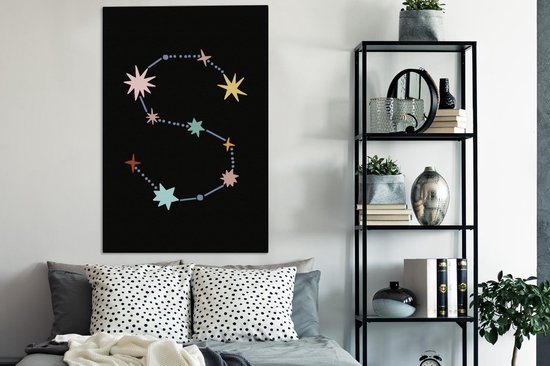 Tableau sur toile Alphabet - Enfants - Lettre - S - 90x140 cm - Décoration murale