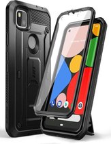 Supcase Unicorn Beetle Pro Case - Telefoonhoesje met Screen Protector - Hoesje Geschikt voor Google Pixel 4a - Zwart