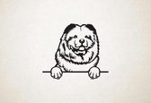 Chow Chow - hond met pootjes - S - 44x52cm - Zwart - wanddecoratie