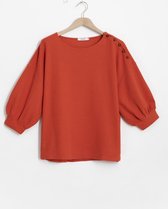 Sissy-Boy - Rood longsleeve T-shirt met knopen