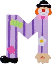 letter M clown 10 cm paars