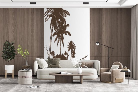 Behang - Fotobehang Palmboom - Lucht - Berg - Breedte 200 cm x hoogte 300 cm