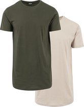 Urban Classics Heren Tshirt -M- Pre-pack TB638 Shaped Long Groen