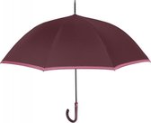 paraplu glimmende rand automatisch 112 cm dames bordeaux