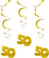 hangdecoratie cijfer 50 papier 75 cm goud 3 stuks