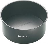 cakevorm diep 20 x 9,5 cm staal zwart
