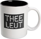 mok Black & White Theeleut 330ml keramiek zwart/wit