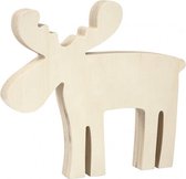 houten eland 15 x 14 cm blank per stuk