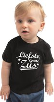 Liefste grote zus cadeau t-shirt zwart voor babys / meisjes - shirt voor zusjes 62 (1-3 maanden)