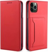 iPhone 7 Book Case Hoesje met Magnetische Sluiting - PU Leer - Pasjeshouder - TPU - Apple iPhone 7 - Rood