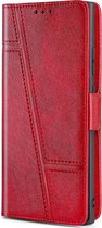 Hoesje geschikt voor Samsung Galaxy A12 - Bookcase - Pasjeshouder - Portemonnee - Patroon - Kunstleer - Rood