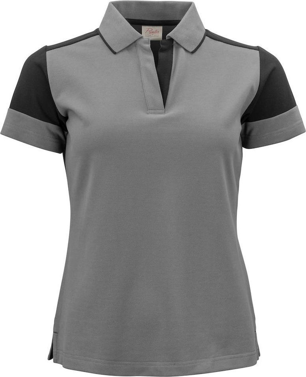 Printer Prime Polo Lady Staalgrijs/Zwart - Maat S