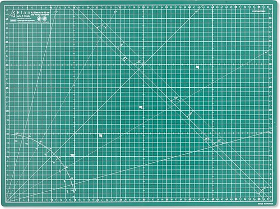 Tapis de découpe Elan 5 plis vert A1, tapis de découpe 3 mm auto-cicatrisant, tapis de bricolage avec grille double face, tapis de découpe métrique pour Matelassage, Coudre, patchwork, scrapbooking, etc. 90 x 60 cm…