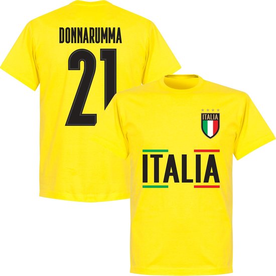 Italië Donnarumma 21 Team T-shirt - Geel - S