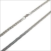 Gourmet ketting 45cm 4.3mm staal zilverkleurig heren dames