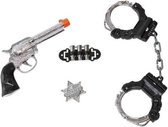 accesoireset sheriff junior zilver/zwart 4-delig