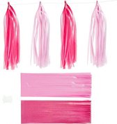 tassels 12x35 cm zijdepapier roze 12 stuks