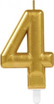verjaardagskaars 4 jaar goud 8 cm