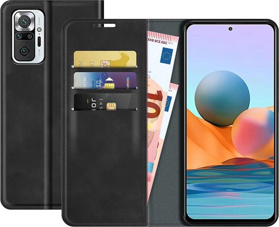 Bookcase hoesje Xiaomi Redmi Note 10 Pro - Just in Case - Zwart uni - Similicuir