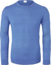 OLYMP Level 5 body fit trui wol met zijde - O-hals  - lichtblauw -  Maat: M