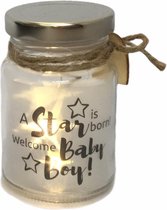 Babycadeau - Geboortecadeau - Kraamcadeau - Jongen - Starlight Baby Boy met verlichte sterren (klein model)  - In cadeauverpakking