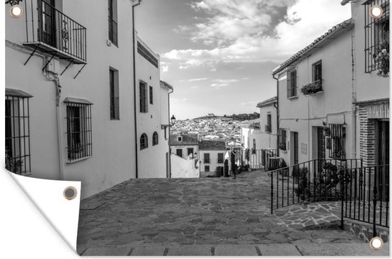 Een straat van Antequera Spanje - zwart wit - Tuindoek