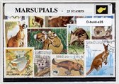 Buideldieren – Luxe postzegel pakket (A6 formaat) : collectie van 25 verschillende postzegels van buideldieren – kan als ansichtkaart in een A6  envelop - authentiek cadeau - kado