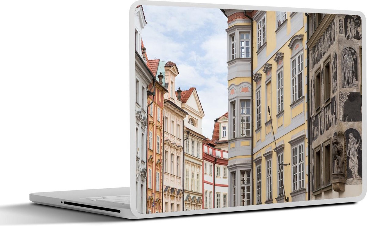 Afbeelding van product SleevesAndCases  Laptop sticker - 10.1 inch - Kleurrijke huizen bij het Oude Stadsplein in Praag