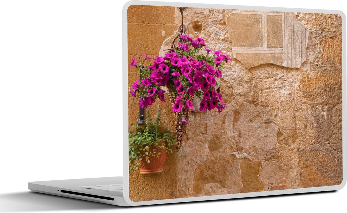 Afbeelding van product SleevesAndCases  Laptop sticker - 17.3 inch - Bloemen decoratie met petunia's