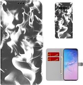 Voor Samsung Galaxy S10 Cloud Fog Pattern Horizontal Flip Leather Case met houder & kaartsleuf & portemonnee (zwart)