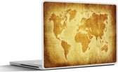 Laptop sticker - 17.3 inch - Wereldkaart - Papyrus - Bruin - Kinderen - Jongens - Meisjes - 40x30cm - Laptopstickers - Laptop skin - Cover