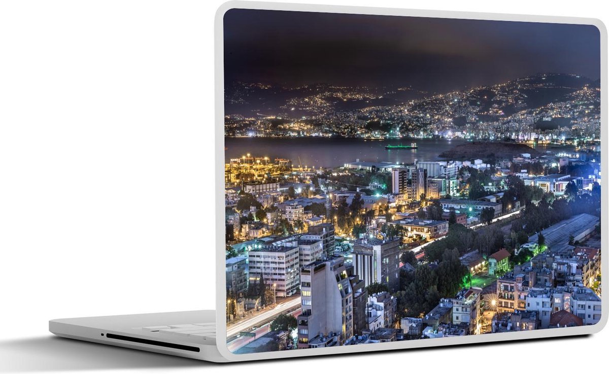 Laptop sticker 15.6 inch Avondfoto van Beiroet in Libanon
