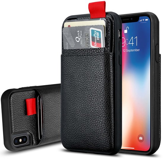 ShieldCase Housse en cuir avec porte-cartes iPhone X / Xs