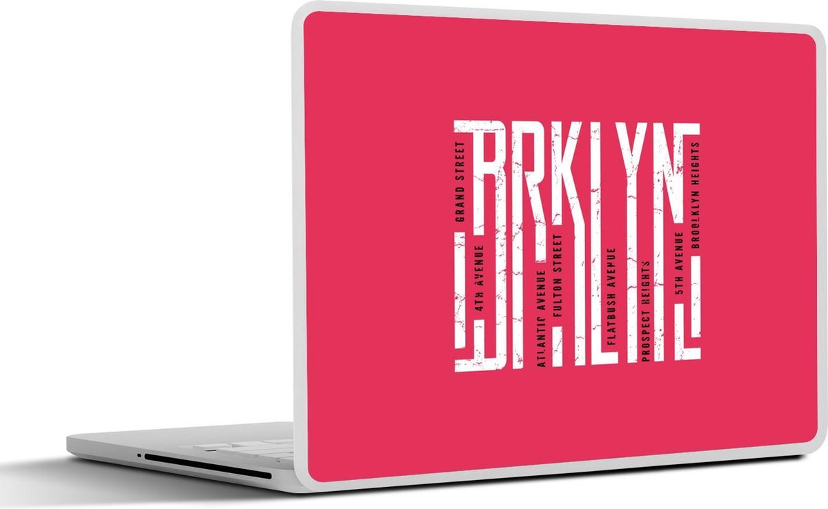 Afbeelding van product SleevesAndCases  Laptop sticker - 11.6 inch - tekening Brklyn rode achtergrond