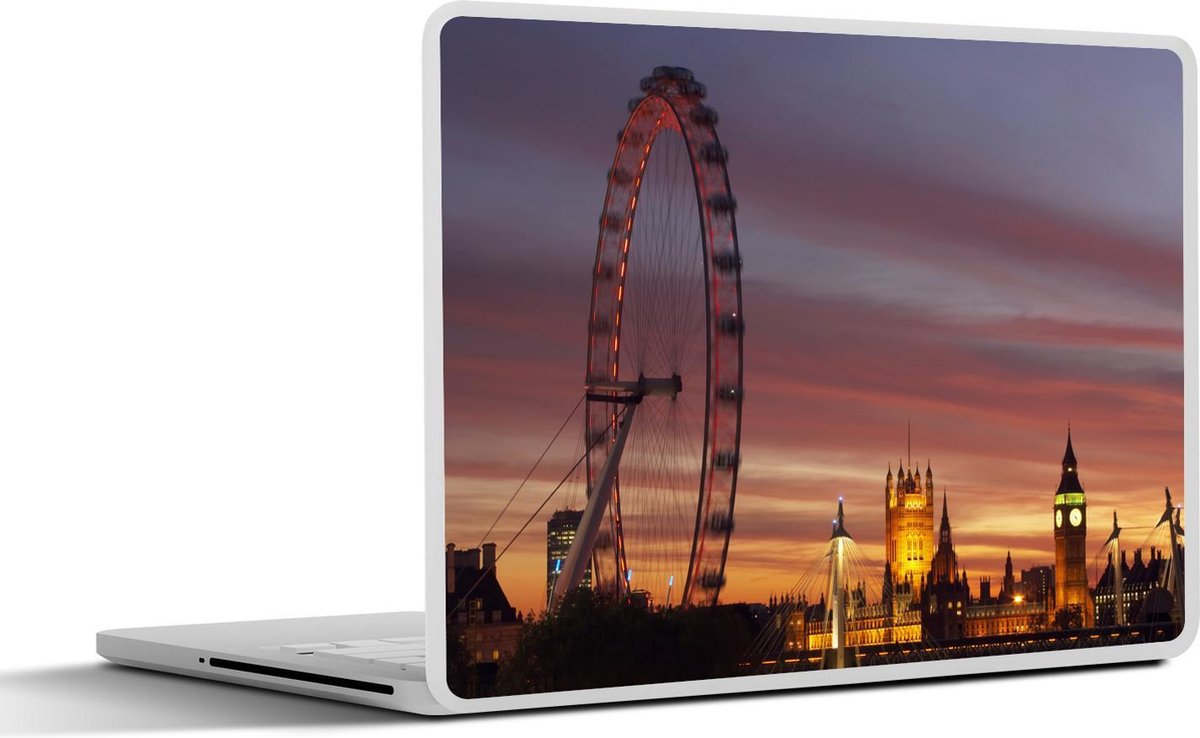 Afbeelding van product SleevesAndCases  Laptop sticker - 12.3 inch - Oranje - London Eye - Big Ben